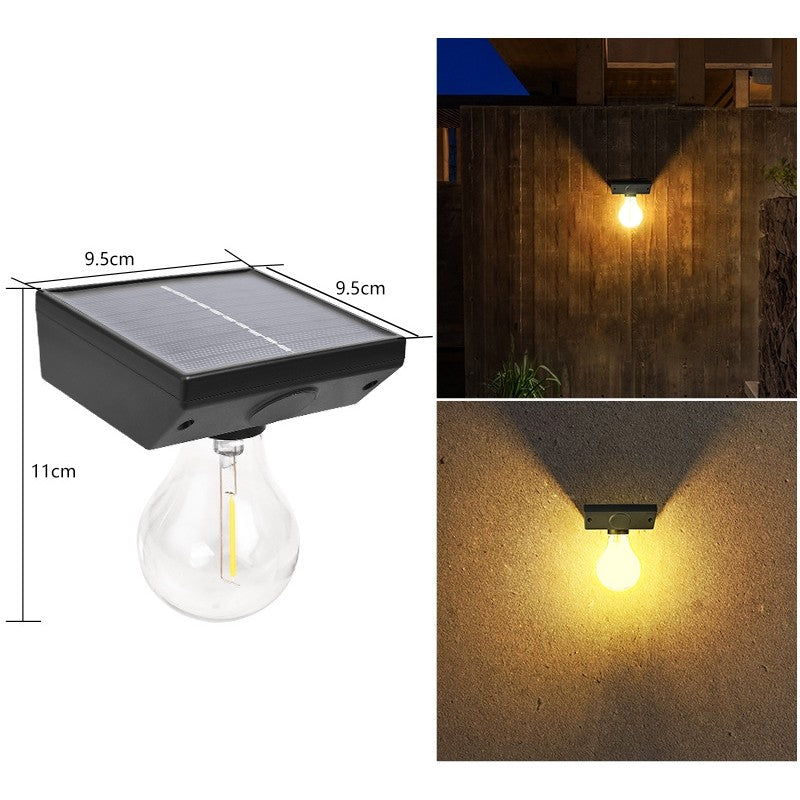 Lampa solara Flippy, pentru exterior, tip bec, rezistenta la apa IP65, material ABS, baterie 3.7V, 1200 mah, 9.5 x 11 cm, autonomie 8 ore, senzor de miscare,  alb cald-1