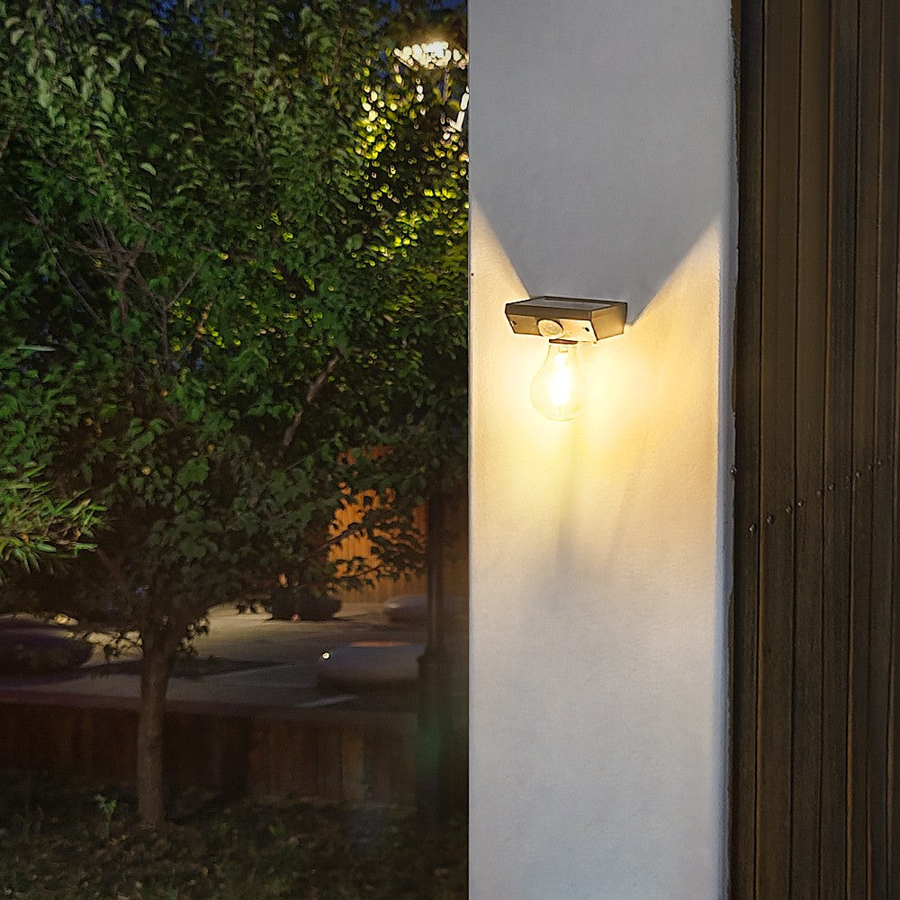 Lampa solara Flippy, pentru exterior, tip bec, rezistenta la apa IP65, material ABS, baterie 3.7V, 1200 mah, 9.5 x 11 cm, autonomie 8 ore, senzor de miscare,  alb cald-4