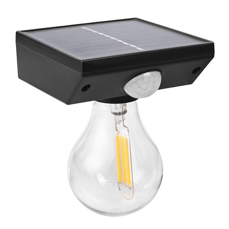 Lampa solara Flippy, pentru exterior, tip bec, rezistenta la apa IP65, material ABS, baterie 3.7V, 1200 mah, 9.5 x 11 cm, autonomie 8 ore, senzor de miscare,  alb cald-0