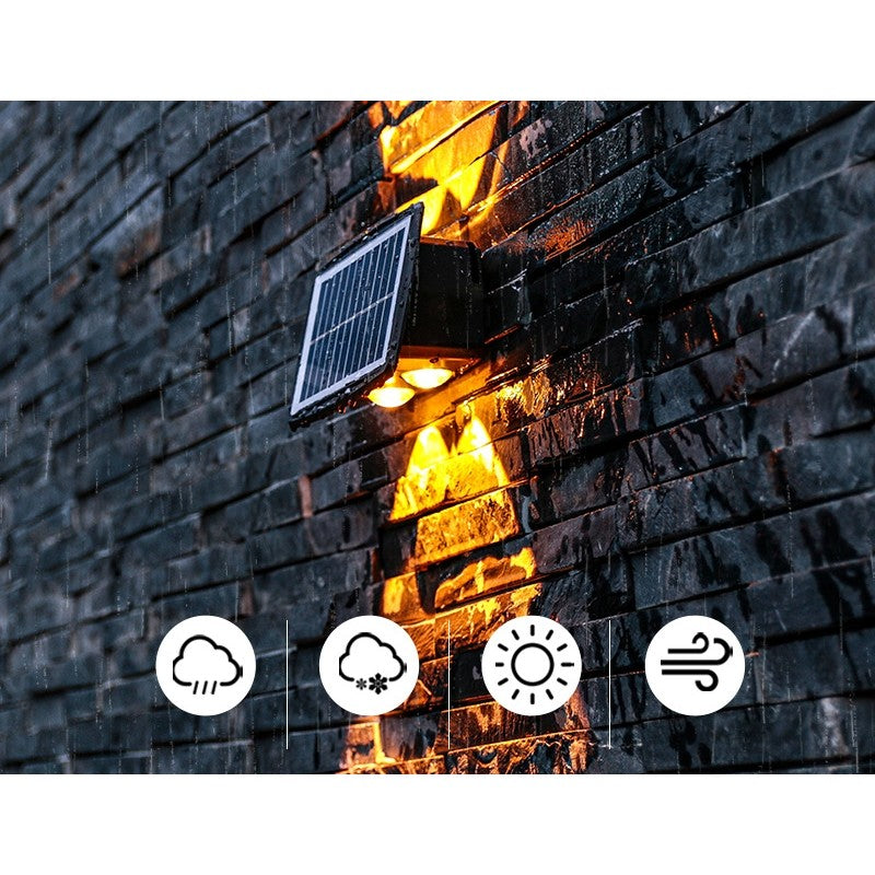Lampa solara LED bidirectionala dreptunghiulara pentru perete Flippy, 20.5x10 cm, 6 LED-uri, 5.5V, ABS, 500mAh, rezistent la apa IP65, alb cald-3