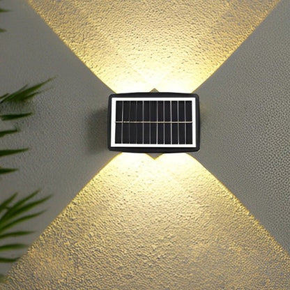 Lampa solara LED bidirectionala dreptunghiulara pentru perete Flippy, 20.5x10 cm, 6 LED-uri, 5.5V, ABS, 500mAh, rezistent la apa IP65, alb cald-4