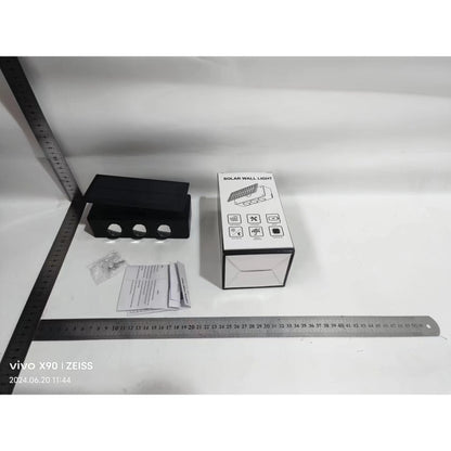 Lampa solara LED bidirectionala Flippy, cu panou ajustabil, comutator culoare lumina, pentru perete, scari, gradina, terasa, 16 x 6.5 cm, 6 LED-uri, material ABS, baterie 3.7 V, 1200mah, multicolor-6