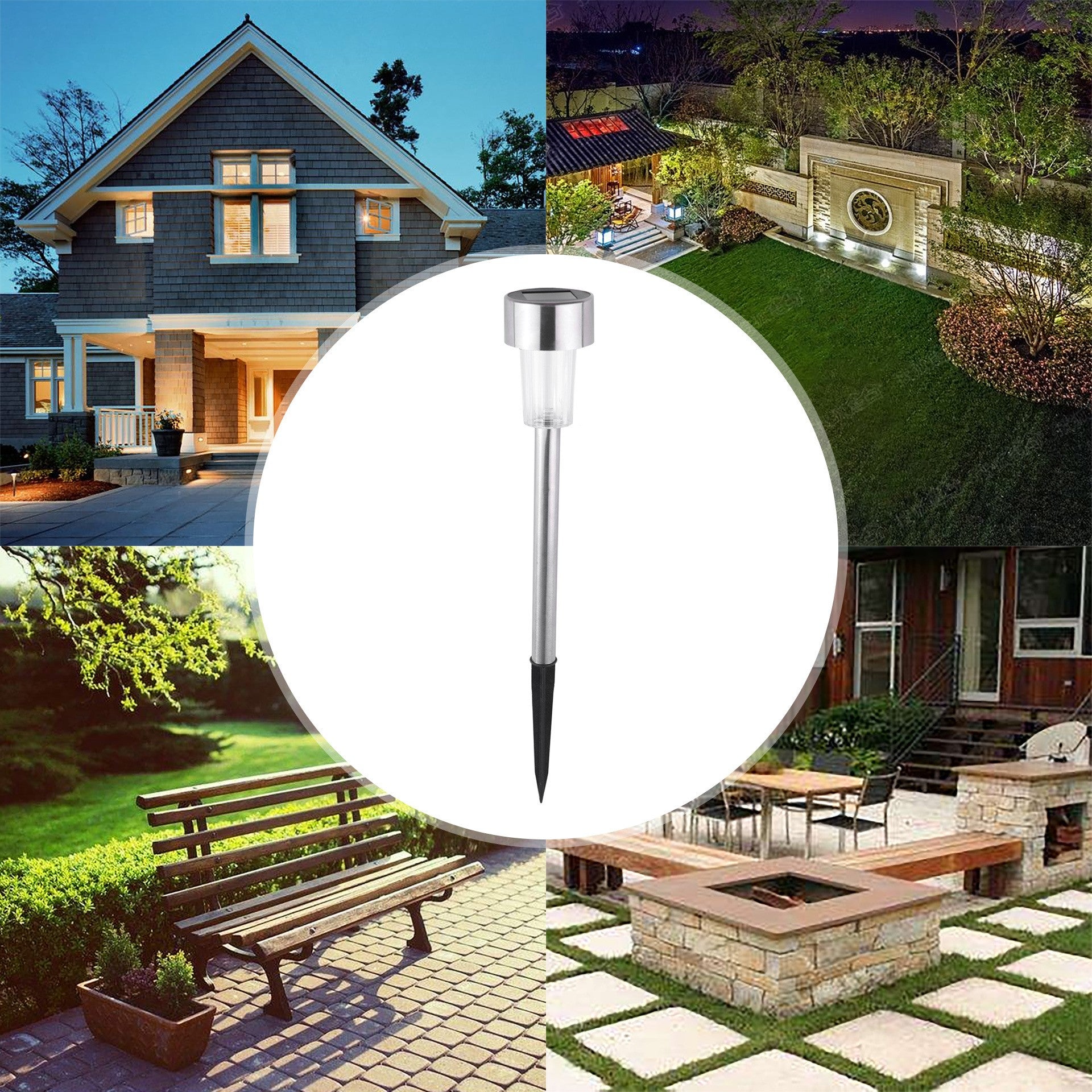 Lampa solara Led decorativa pentru gradina, Argintie, Flippy, Lumina Alb Rece-3