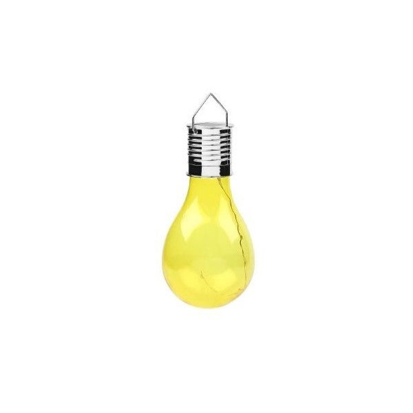 Lampa Solara LED Decorativa sub forma de Bulb, pentru exterior, suspendata, IP65, Ultron Galben, Flippy-0