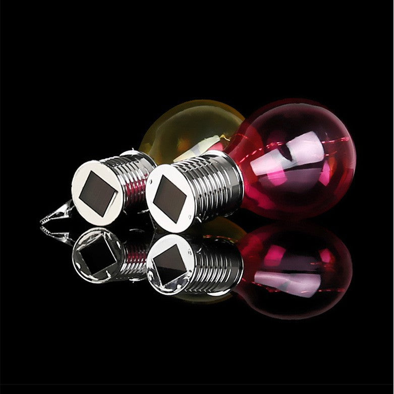 Lampa Solara LED Decorativa sub forma de Bulb, pentru exterior, suspendata, IP65, Ultron Rosu, Flippy-2