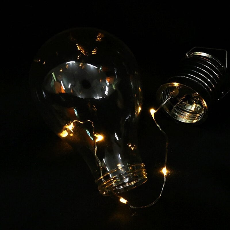 Lampa Solara LED Decorativa sub forma de Bulb, pentru exterior, suspendata, IP65, Ultron Transparent, lumina calda, Flippy-6