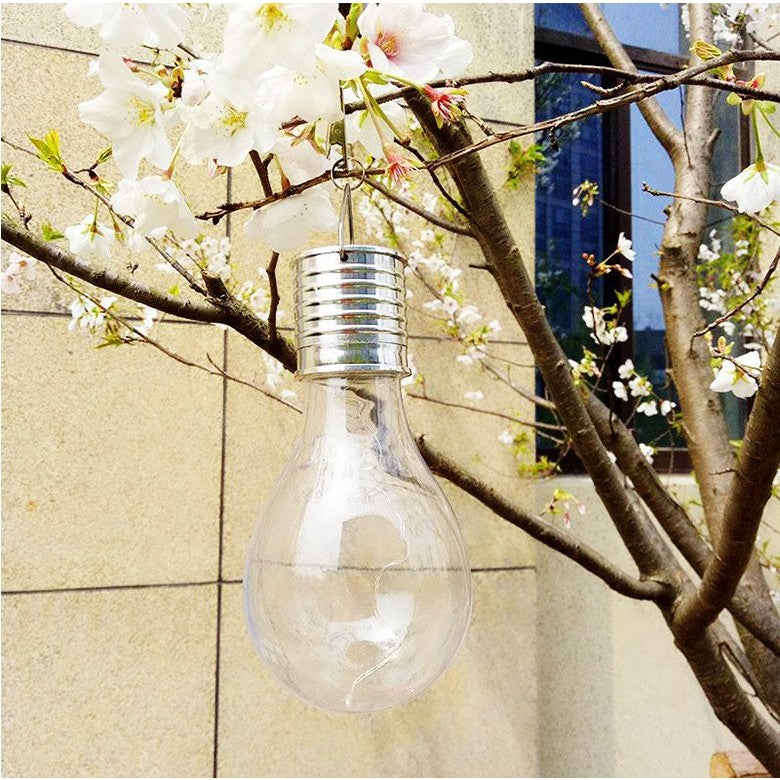 Lampa Solara LED Decorativa sub forma de Bulb, pentru exterior, suspendata, IP65, Ultron Transparent, lumina rece, Flippy-2