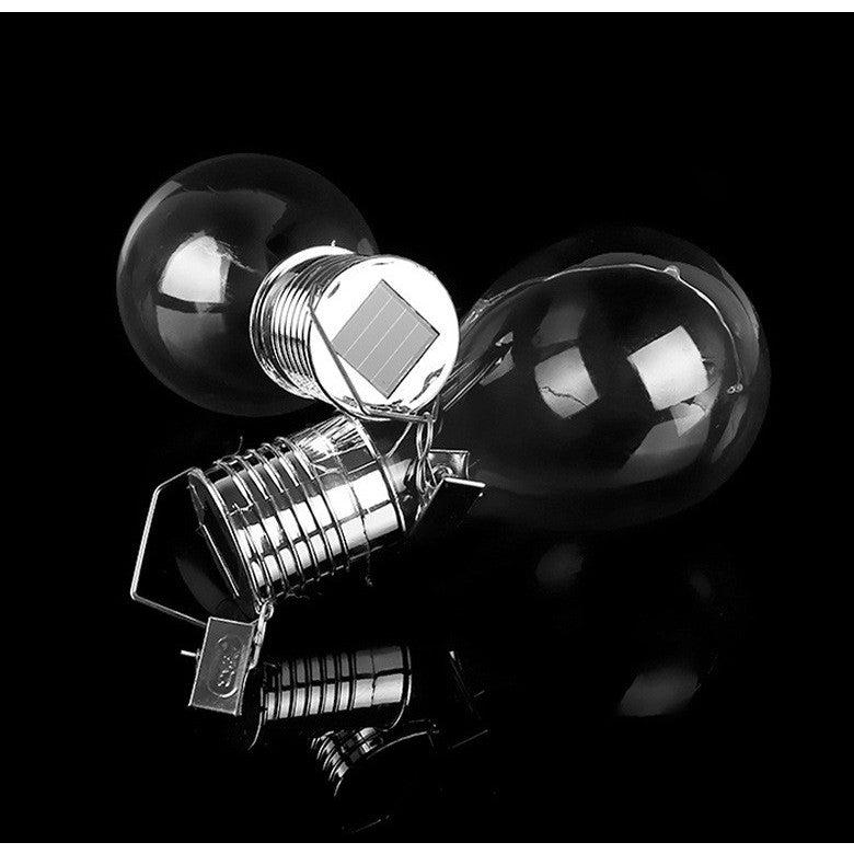 Lampa Solara LED Decorativa sub forma de Bulb, pentru exterior, suspendata, IP65, Ultron Transparent, lumina rece, Flippy-3