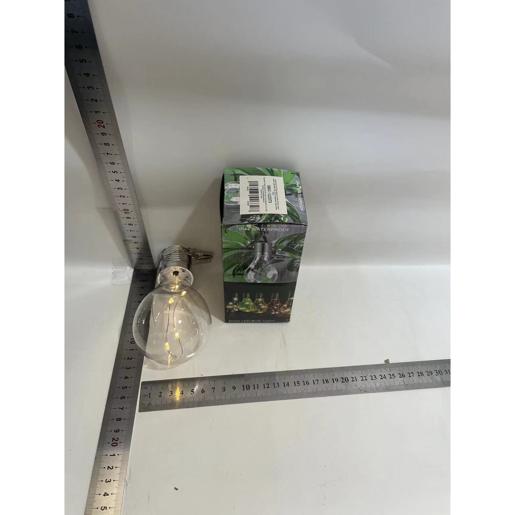 Lampa Solara LED Decorativa sub forma de Bulb, pentru exterior, suspendata, IP65, Ultron Transparent, lumina calda, Flippy-10