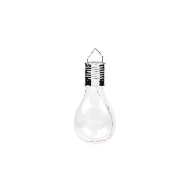 Lampa Solara LED Decorativa sub forma de Bulb, pentru exterior, suspendata, IP65, Ultron Transparent, lumina rece, Flippy