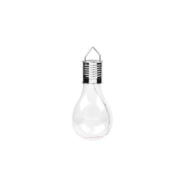 Lampa Solara LED Decorativa sub forma de Bulb, pentru exterior, suspendata, IP65, Ultron Transparent, lumina rece, Flippy-0