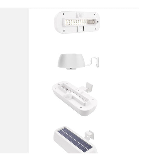 Lampa solara LED dreptunghiulara pentru perete Flippy, 18 x 7 cm, senzor miscare, 6V, ABS, 2200mAh, rezistent la apa, culoare lumina alb rece, alb-1