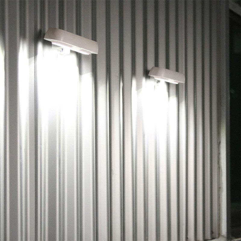 Lampa solara LED dreptunghiulara pentru perete Flippy, 18 x 7 cm, senzor miscare, 6V, ABS, 2200mAh, rezistent la apa, culoare lumina alb rece, alb-4