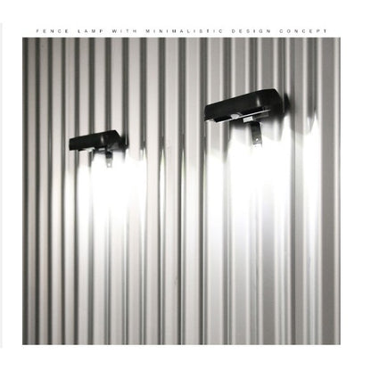 Lampa solara LED dreptunghiulara pentru perete Flippy, 18 x 7 cm, senzor miscare, 6V, ABS, 2200mAh, rezistent la apa, culoare alb rece, suport negru-1