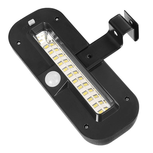 Lampa solara LED dreptunghiulara pentru perete Flippy, 18 x 7 cm, senzor miscare, 6V, ABS, 2200mAh, rezistent la apa, culoare alb rece, suport negru-0