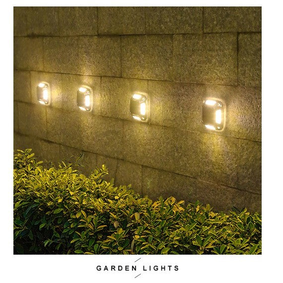 Lampa solara LED pentru gradina Flippy, 8 LED-uri, prindere de perete sau impamantare, IP65, forma patrat, material ABS si Policarbonat, 9 x 9 cm, baterie 1.2V, 600 mah, alb cald-4
