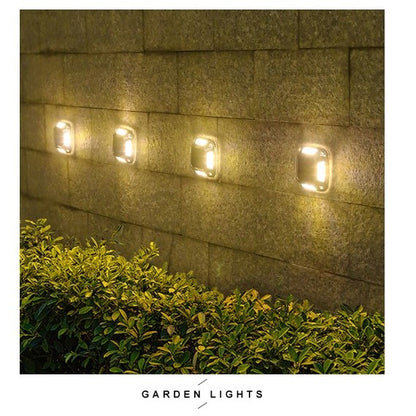 Lampa solara LED pentru gradina Flippy, 8 LED-uri, prindere de perete sau impamantare, IP65, forma patrat, material ABS si Policarbonat, 9 x 9 cm, baterie 1.2V, 600 mah, alb cald-4