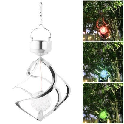 Lampa solara LED RGB spirala pentru gradina/terasa Flippy, se roteste de la vant, 35 x 5.5 cm, rezistenta la apa, 2V, 600 mAh, multicolor-4