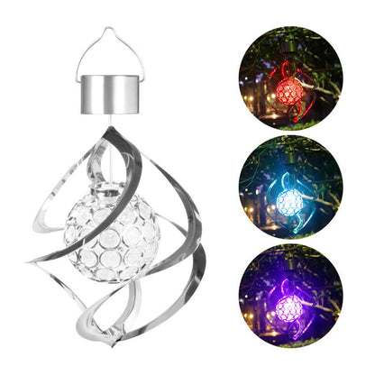 Lampa solara LED RGB spirala pentru gradina/terasa Flippy, se roteste de la vant, 35 x 5.5 cm, rezistenta la apa, tip glob de cristal, 2V, 600 mAh, multicolor-1