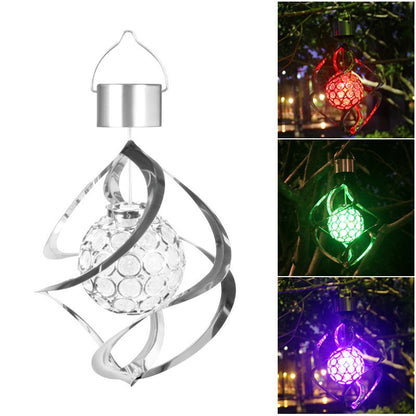 Lampa solara LED RGB spirala pentru gradina/terasa Flippy, se roteste de la vant, 35 x 5.5 cm, rezistenta la apa, tip glob de cristal, 2V, 600 mAh, multicolor-2