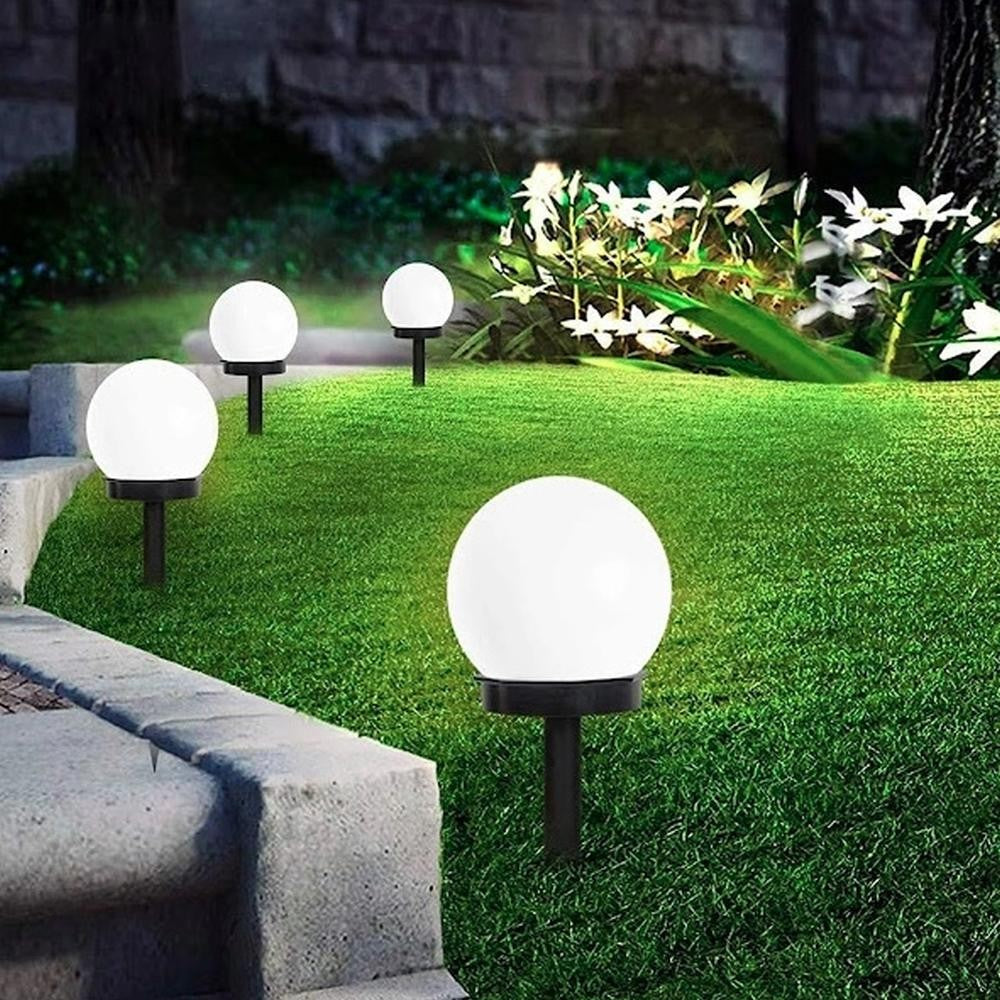 Lampa solara LED, Sferica, Tip Glob Flippy, Diametru 10 cm, Alb rece-12