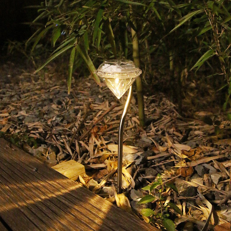 Lampa solara LED tip Diamant pentru gradina Flippy, inaltime 30 cm, 2V, ABS, 600mAh, alb cald-1