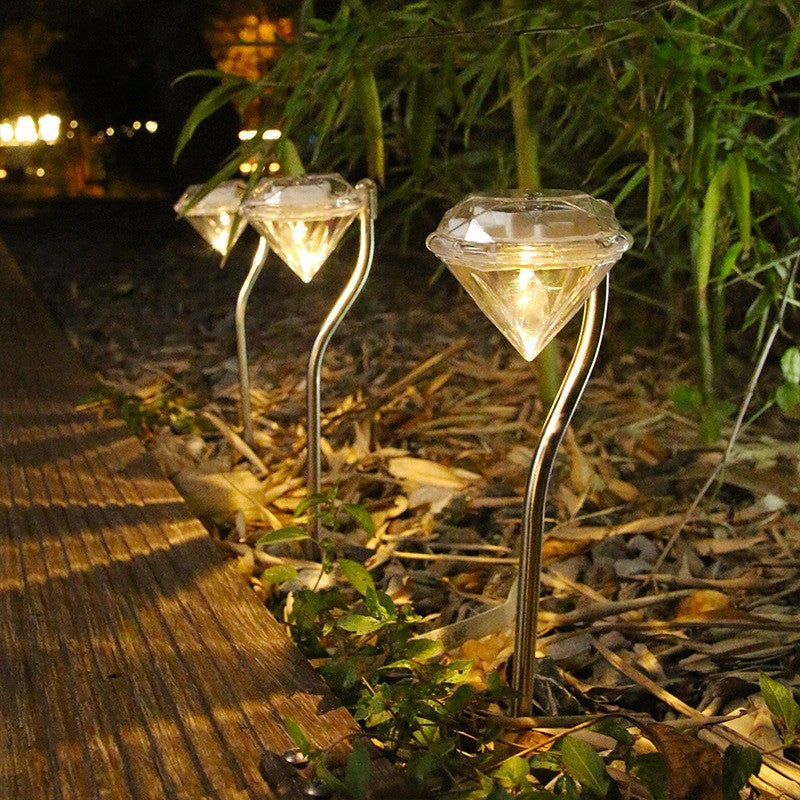 Lampa solara LED tip Diamant pentru gradina Flippy, inaltime 30 cm, 2V, ABS, 600mAh, alb cald-2