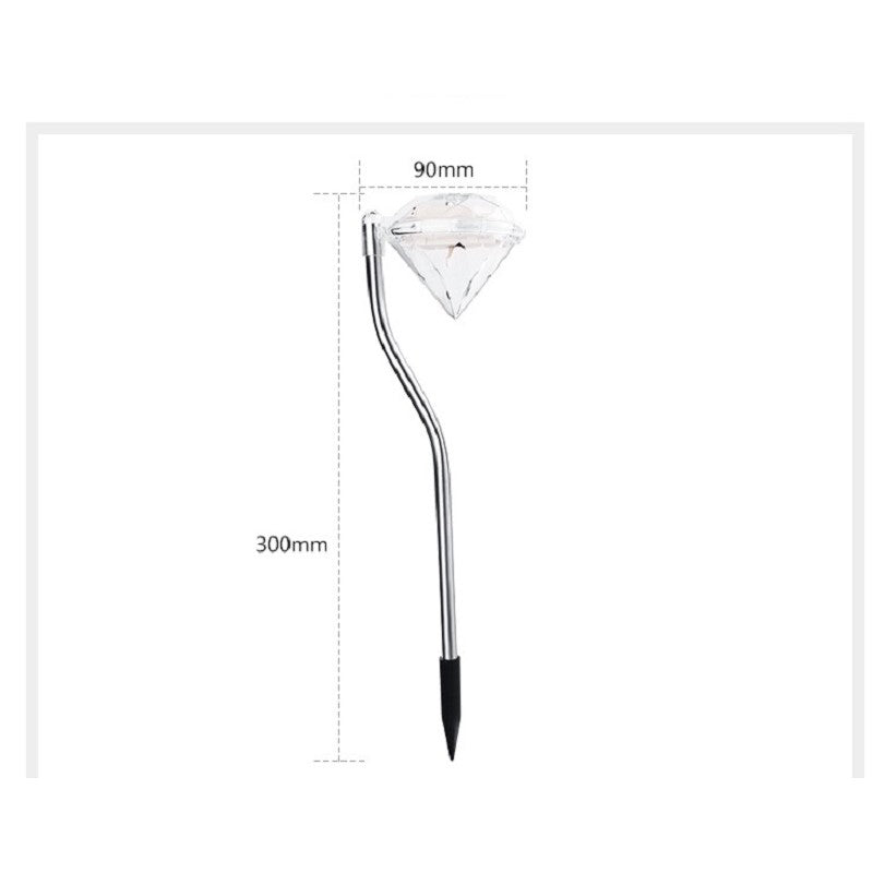 Lampa solara LED tip Diamant pentru gradina Flippy, inaltime 30 cm, 2V, ABS, 600mAh, alb cald-3
