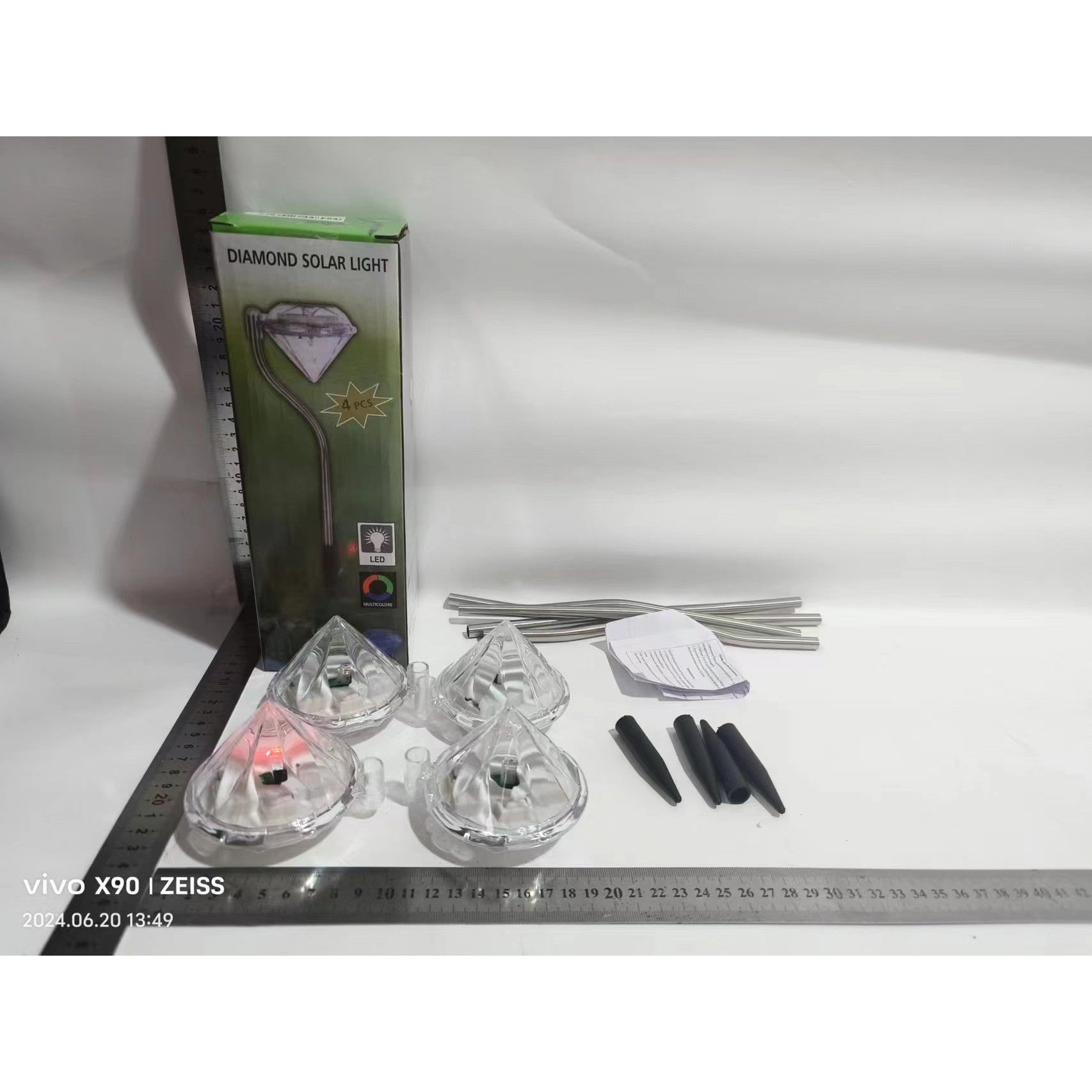 Lampa solara LED tip Diamant pentru gradina Flippy, inaltime 30 cm, 2V, ABS, 600mAh, multicolor-4