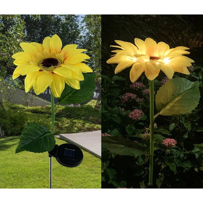 Lampa solara LED tip Floarea Soarelui, inaltime 70 cm, Pentru gradina, Flippy-5