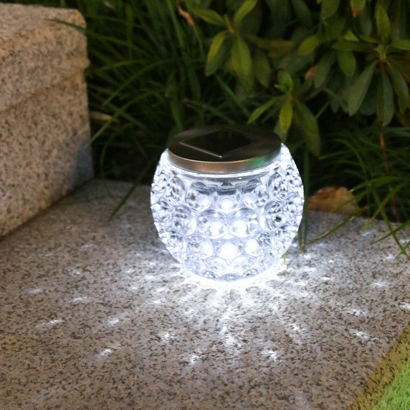 Lampa solara LED tip Glob cristal pentru gradina/trepte/terasa Flippy, rezistent la apa IP65, 10 x 9.5 cm, 1.2V, ABS, 600mAh, alb rece-1