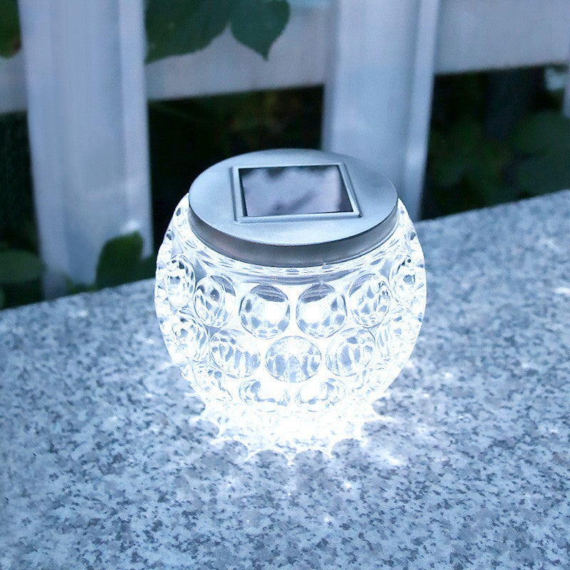 Lampa solara LED tip Glob cristal pentru gradina/trepte/terasa Flippy, rezistent la apa IP65, 10 x 9.5 cm, 1.2V, ABS, 600mAh, alb rece-3
