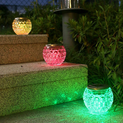 Lampa solara LED tip Glob cristal pentru gradina/trepte/terasa Flippy, rezistent la apa IP65, 10 x 9.5 cm, 1.2V, ABS, 600mAh, multicolor-3
