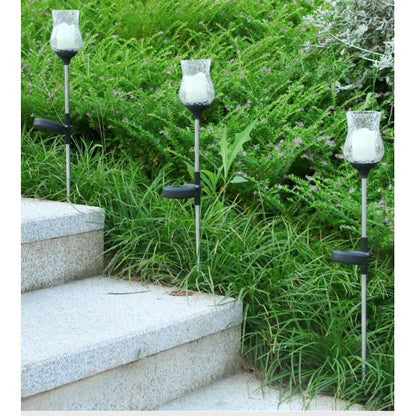 Lampa solara LED tip Lalea pentru gradina Flippy, inaltime 55 cm,  material sticla si ABS, 2V, ABS, 600mAh, alb cald-3