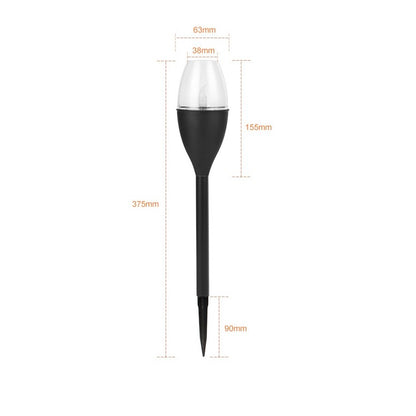 Lampa solara LED tip pahar de vin pentru gradina Flippy, inaltime 37.5 cm, efect de flacara, material PVC si ABS, 2V, 200mAh, alb rece-1