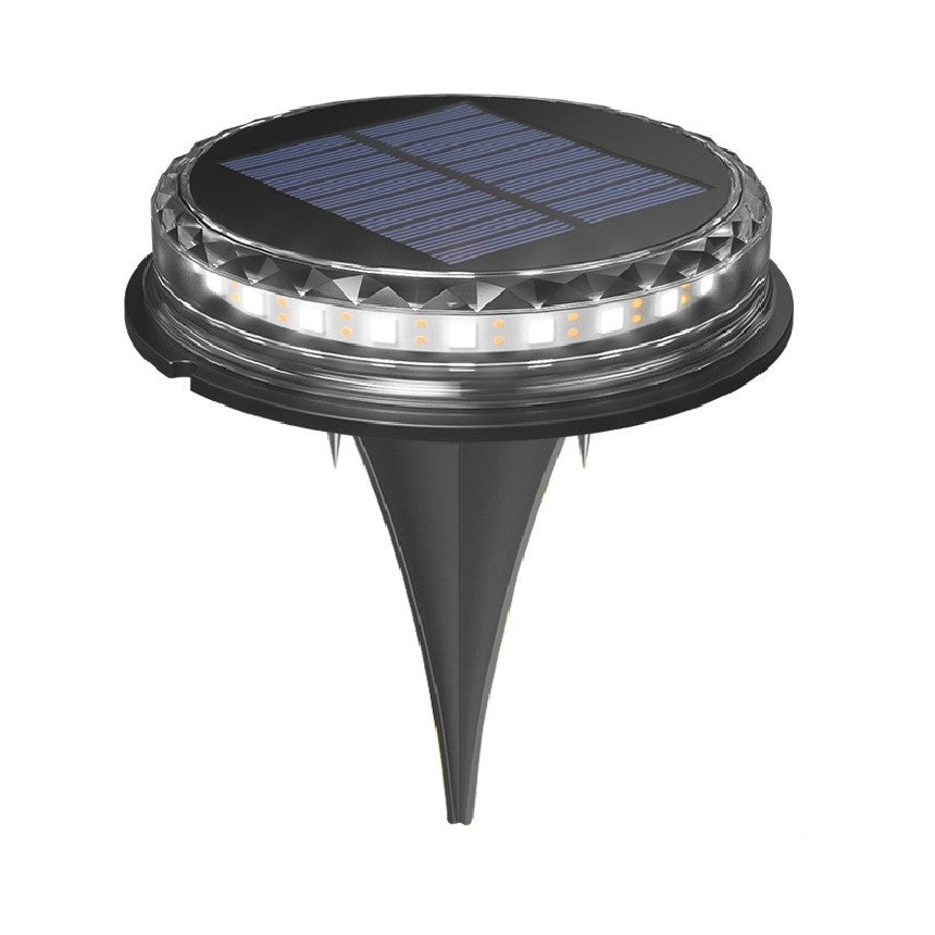 Lampa solara LED tip spot pentru gradina Flippy, 8 LED-uri, material ABS si Policarbonat, baterie 1.2V, 600mah, 12 x 13.5 cm, alb rece-0