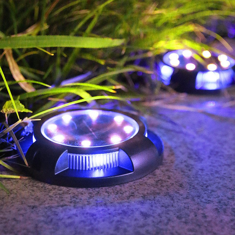 Lampa solara LED tip spot pentru gradina Flippy, cu 4 leduri laterale multicolore si 8 leduri principale alb rece, IP65, material ABS, baterie 2V, 700 mah, 11x13.5 cm, multicolor-2