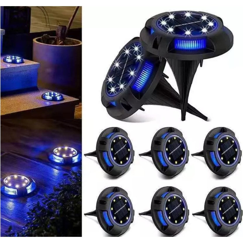 Lampa solara LED tip spot pentru gradina Flippy, cu 4 leduri laterale multicolore si 8 leduri principale alb rece, IP65, material ABS, baterie 2V, 700 mah, 11x13.5 cm, multicolor-6