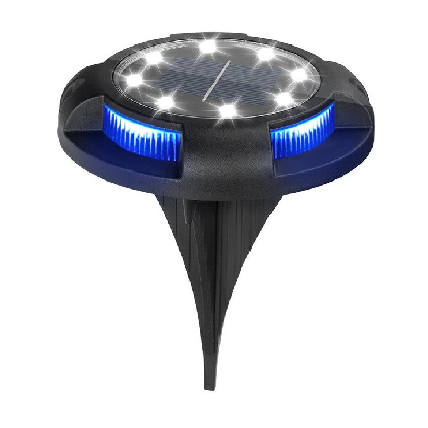 Lampa solara LED tip spot pentru gradina Flippy, cu 4 leduri laterale multicolore si 8 leduri principale alb rece, IP65, material ABS, baterie 2V, 700 mah, 11x13.5 cm, multicolor-0