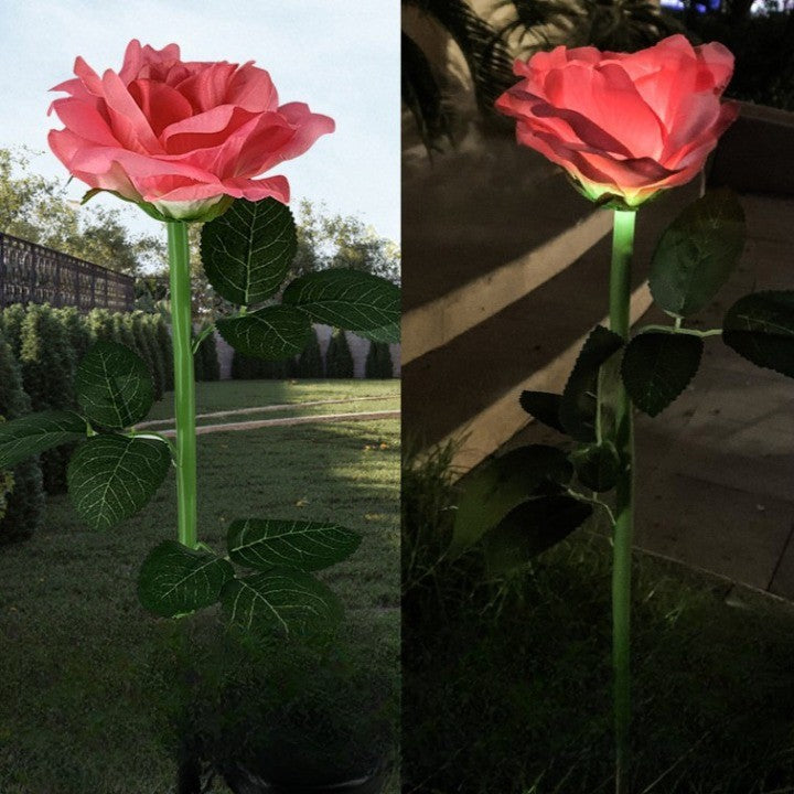 Lampa Solara LED tip Trandafir cu o floare pentru Gradina, Inaltime 75 cm, Flippy-1