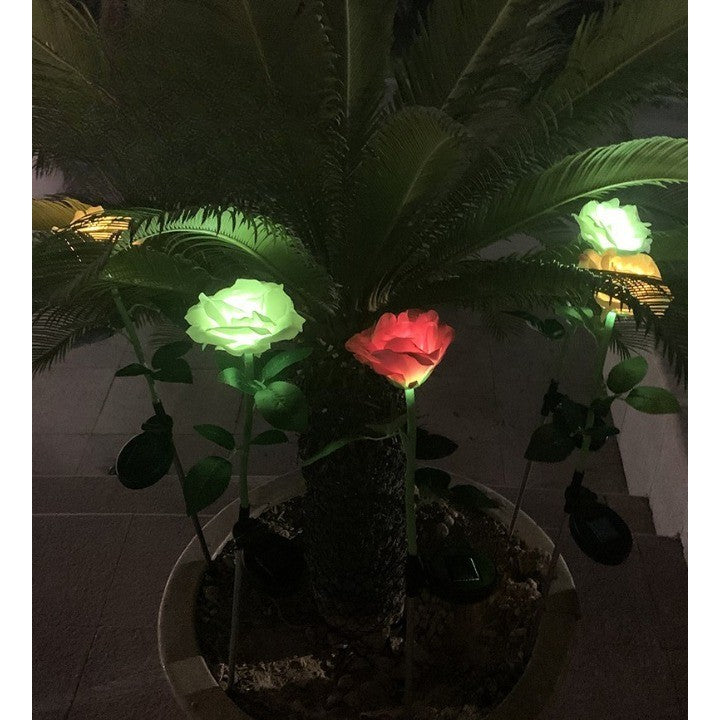 Lampa Solara LED tip Trandafir cu o floare pentru Gradina, Inaltime 75 cm, Flippy-3