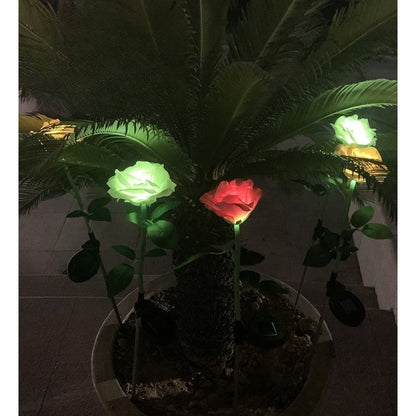 Lampa Solara LED tip Trandafir cu o floare pentru Gradina, Inaltime 75 cm, Flippy-3