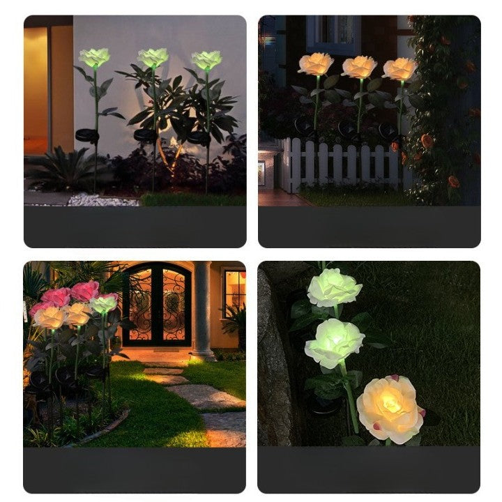 Lampa Solara LED tip Trandafir cu o floare pentru Gradina, Inaltime 75 cm, Flippy-4
