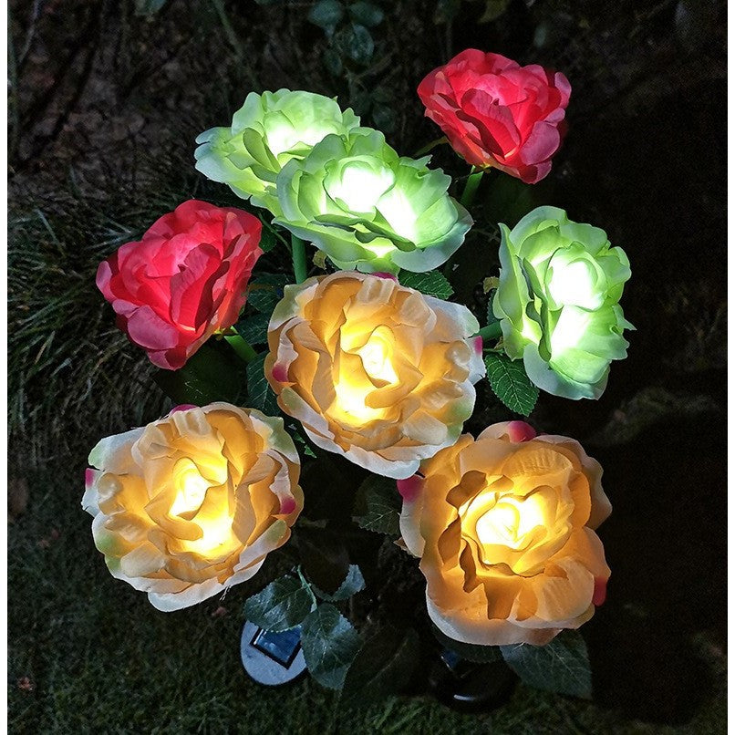 Lampa Solara LED tip Trandafir cu o floare pentru Gradina, Inaltime 75 cm, Flippy-5