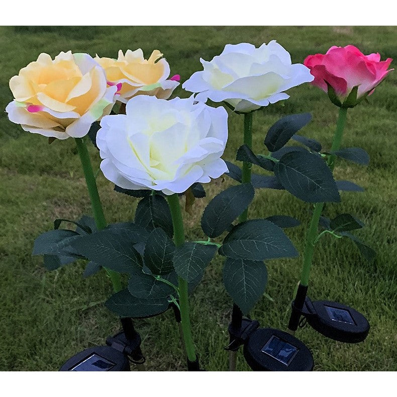 Lampa Solara LED tip Trandafir cu o floare pentru Gradina, Inaltime 75 cm, Flippy-6
