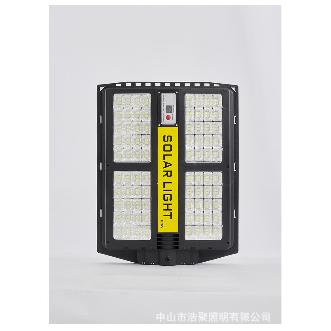 Lampa solara stradala Flippy, cu telecomanda, senzor de miscare si lumina, suport prindere, 280 LED-uri, IP65, ABS, 12AH, 500W, temperatura culoare 6500K, 44.5x37.7x6.6 cm, autonomie 10-12 ore, negru-1