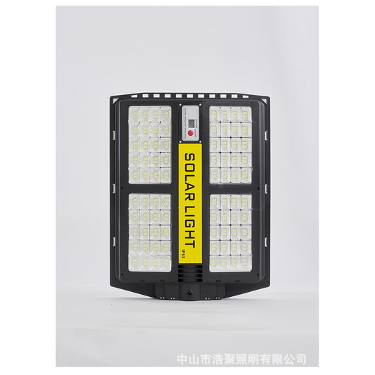 Lampa solara stradala Flippy, cu telecomanda, senzor de miscare si lumina, suport prindere, 280 LED-uri, IP65, ABS, 12AH, 500W, temperatura culoare 6500K, 44.5x37.7x6.6 cm, autonomie 10-12 ore, negru-1