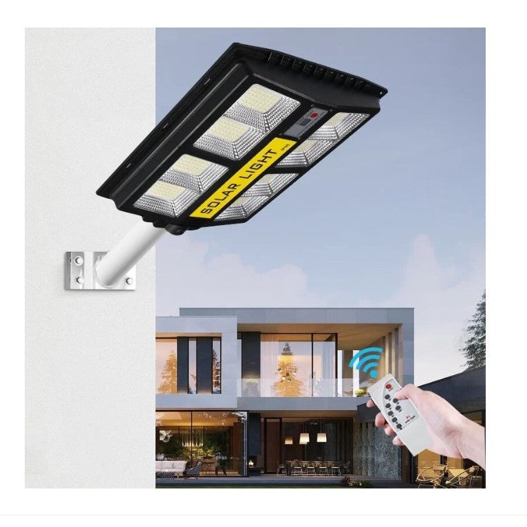 Lampa solara stradala Flippy, cu telecomanda, senzor de miscare si lumina, suport prindere, 720 LED-uri, IP65, ABS, 15AH, 500W, temperatura culoare 6500K, 44.5x34.7x6.6 cm, autonomie 10-12 ore, negru-3