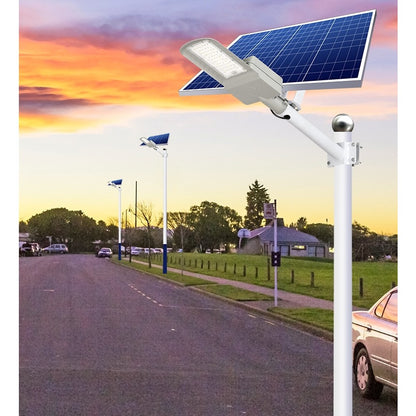 Lampa solara stradala Flippy, IP65, senzor de lumina, 60 LED-uri SMD, 2250 lm, panou 25W, putere 200W, autonomie 12-16 ore, telecomanda, montare prin fixare, pentru strada sau gradina, finisaj mat, material ABS,  51.5 x 21 x 7.5, gri-6