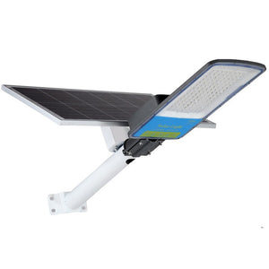 Lampa solara stradala Flippy, IP66, senzor de lumina, 240 LED-uri SMD, 3200 lm, panou 35W, putere 400W, autonomie 12-16 ore, telecomanda, montare prin fixare, pentru strada sau gradina, finisaj mat, material ABS,  49 x 21 x 5.5 cm, gri-0